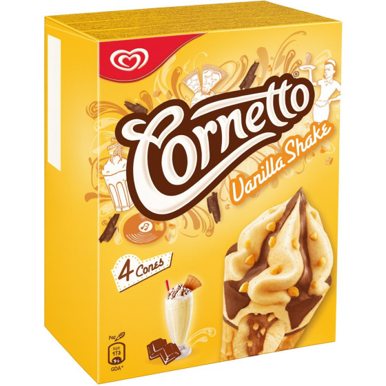 GLACE CORNETTO VANILLA SHAKE 4X220G