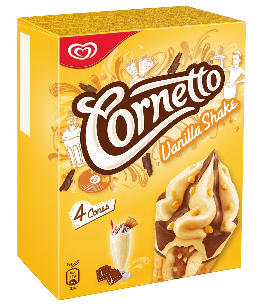 GLACE CORNETTO VANILLA SHAKE 4X220G