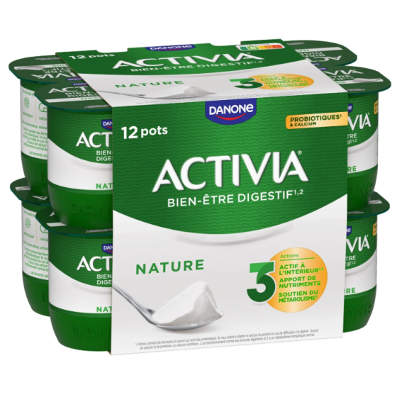 YAOURT ACTIVIA NATURE DANONE 12X110G