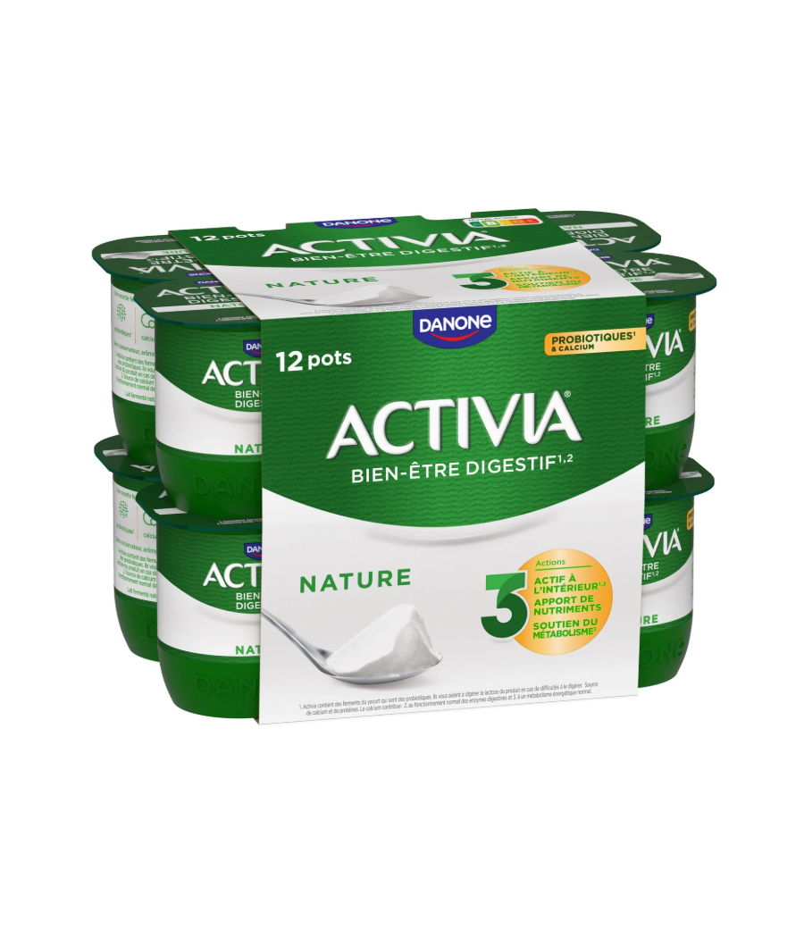 YAOURT ACTIVIA NATURE DANONE 12X110G