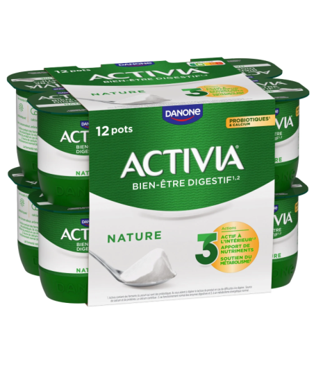 YAOURT ACTIVIA NATURE DANONE 12X110G