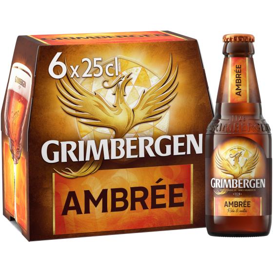 BIERE GRIMBERGEN D'ABBAYE AMBREE 6X25CL
