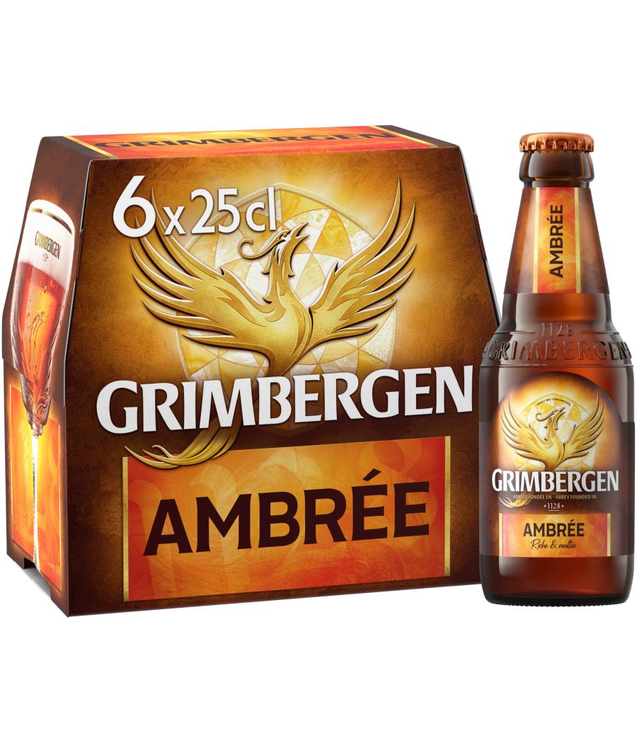 BIERE GRIMBERGEN D'ABBAYE AMBREE 6X25CL
