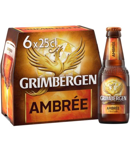 BIERE GRIMBERGEN D'ABBAYE AMBREE 6X25CL