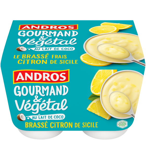 DESSERT VEGETAL BRASSE AU LAIT DE COCO ET AU CITRON ANDROS 100G