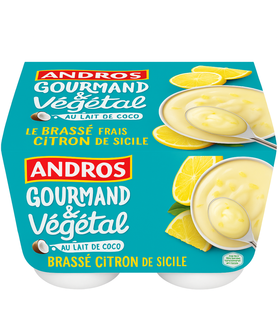 DESSERT VEGETAL BRASSE AU LAIT DE COCO ET AU CITRON ANDROS 100G