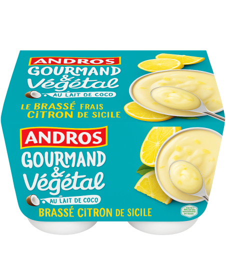 DESSERT VEGETAL BRASSE AU LAIT DE COCO ET AU CITRON ANDROS 100G