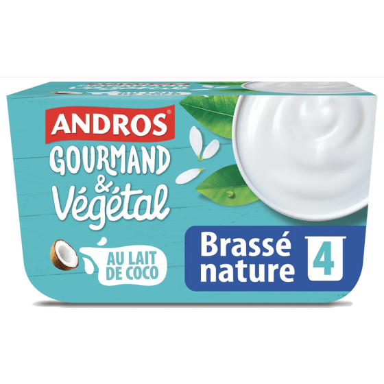 DESSERT VEGETAL BRASSE NATURE ANDROS 4X100G