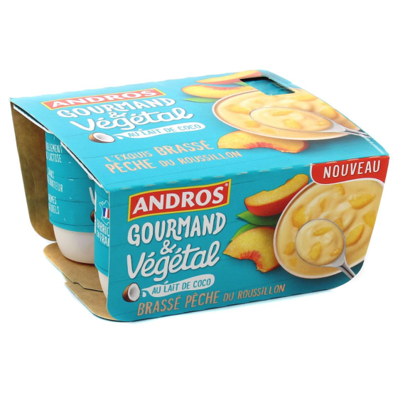 DESSERT VEGETAL  BRASSE PECHE ANDROS 4X100G