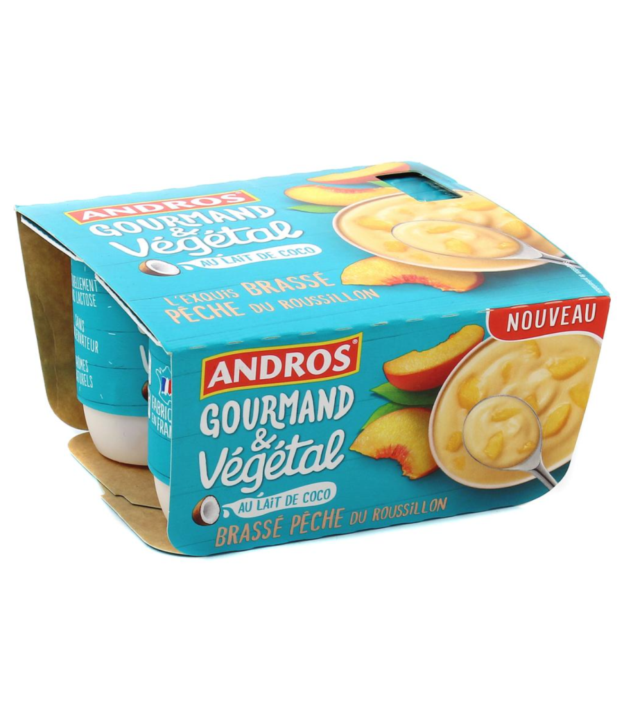 DESSERT VEGETAL  BRASSE PECHE ANDROS 4X100G