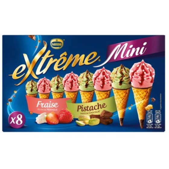 EXTREME MINI CONES  FRAISE PISTACHE X8