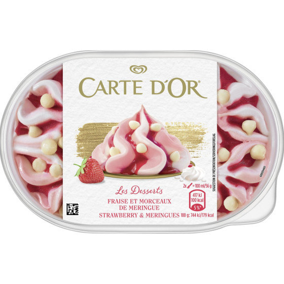 GLACE FRAISE ET MERINGUE CARTE D'OR 500G