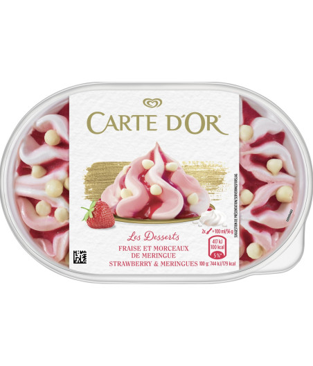 GLACE FRAISE ET MERINGUE CARTE D'OR 500G