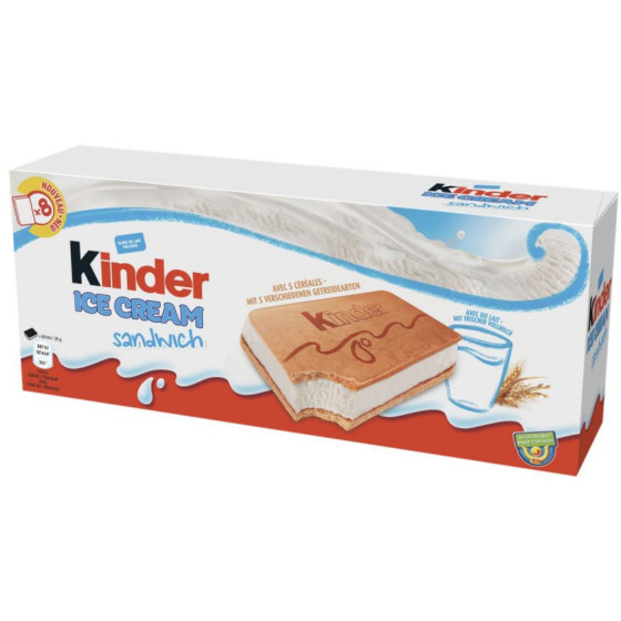 KINDER GLACE SANDWICH CEREALES ET LAIT 8 X 60 ML (280 G)