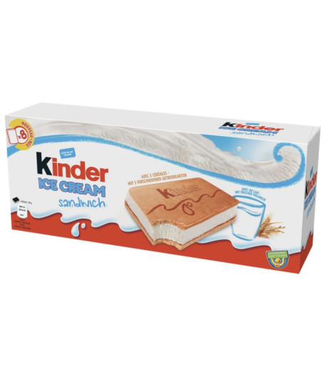 KINDER GLACE SANDWICH CEREALES ET LAIT 8 X 60 ML (280 G)