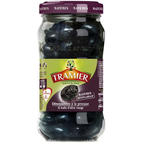 OLIVES DÉNOYAUTÉES À LA GRECQUE ET HUILE D'OLIVE VIERGE 220G