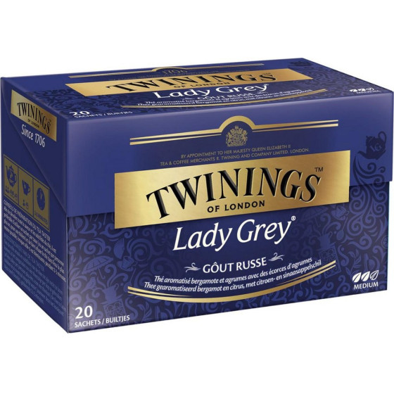 THE NOIR TWININGS LADY GREY 20 SACHETS 40G