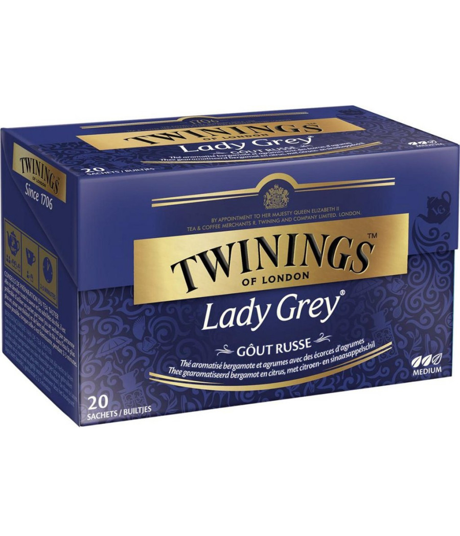 THE NOIR TWININGS LADY GREY 20 SACHETS 40G
