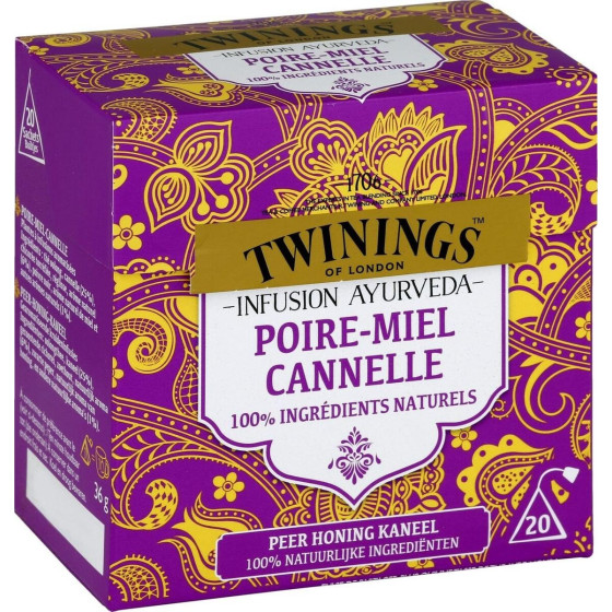 INFUSION TWININGS AYURVEDA POIRE MIEL CANNELLE  20 SACHETS 36G