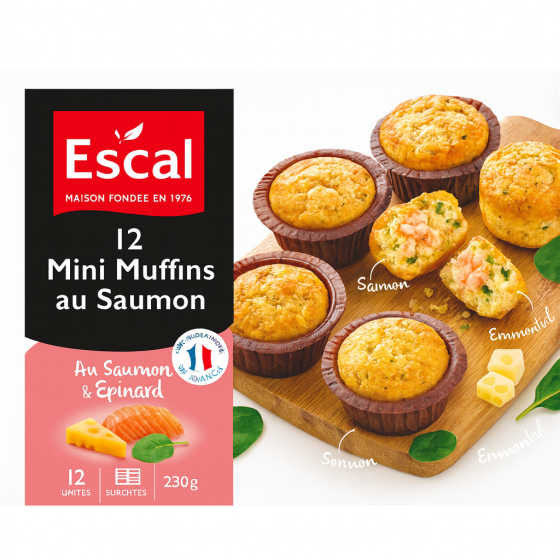 12 MUFFINS AU SAUMON ESCAL 230G