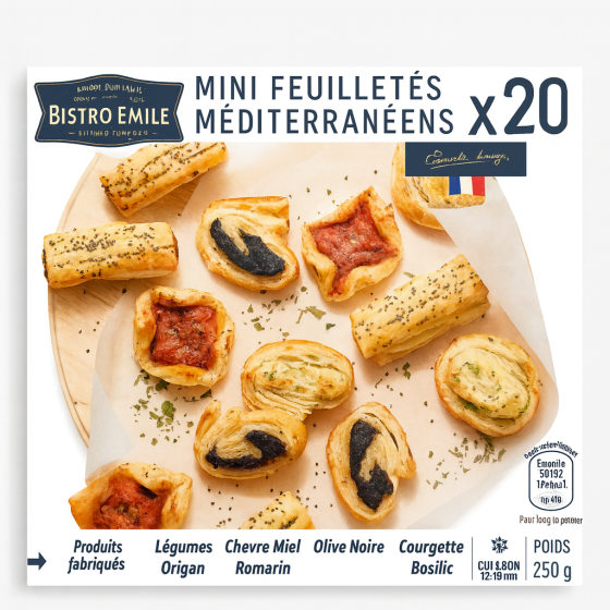 MINI FEUILLETES MEDITERRANEENS BISTROT EMILLE 250G