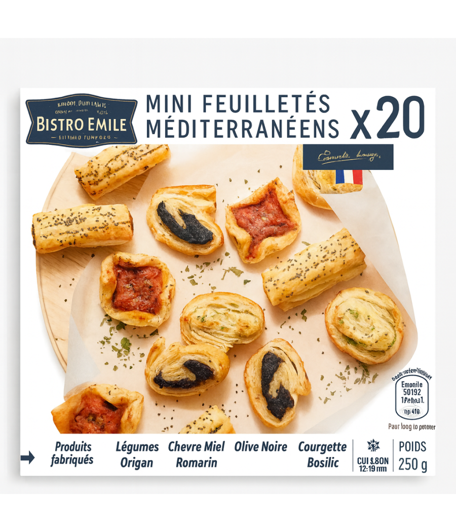 MINI FEUILLETES MEDITERRANEENS BISTROT EMILLE 250G