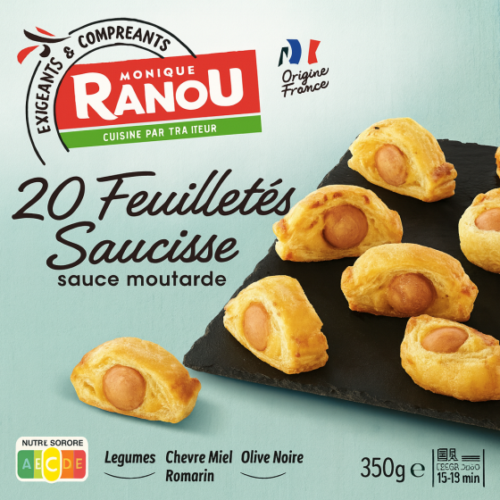 FEUILLETES SAUCISSE SAUCE MOUTARDE MONIQUE RANOU 350G
