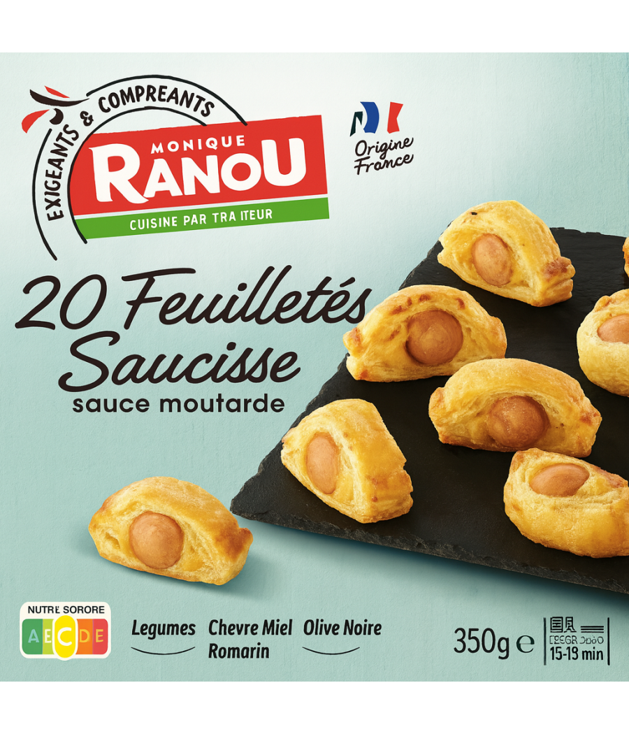 FEUILLETES SAUCISSE SAUCE MOUTARDE MONIQUE RANOU 350G