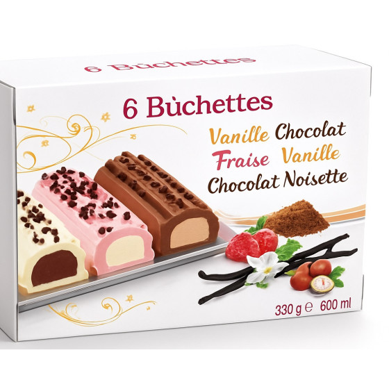BUCHETTE VANILLE CHOCOLAT FRAISE NOISETTE 336 G