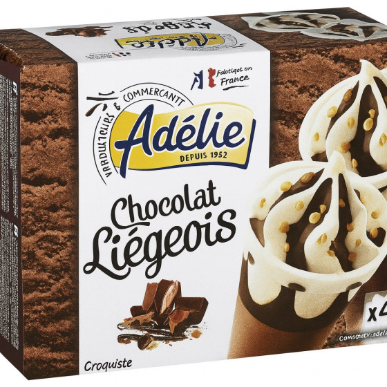 GLACE COUPE CHOCOLAT LIEGEOIS ADELIE 4X 500G