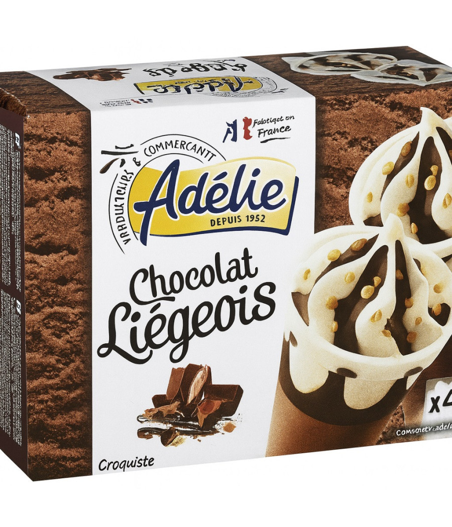 GLACE COUPE CHOCOLAT LIEGEOIS ADELIE 4X 500G