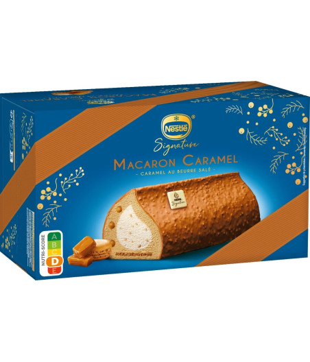 BUCHE MACARON CARAMEL AU BEURRE SALE 507G