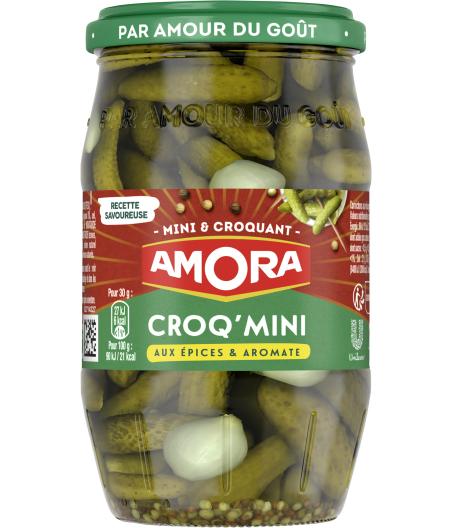 CORNICHONS CROQ'MINI AUX EPICES & AROMATES AMORA 210G