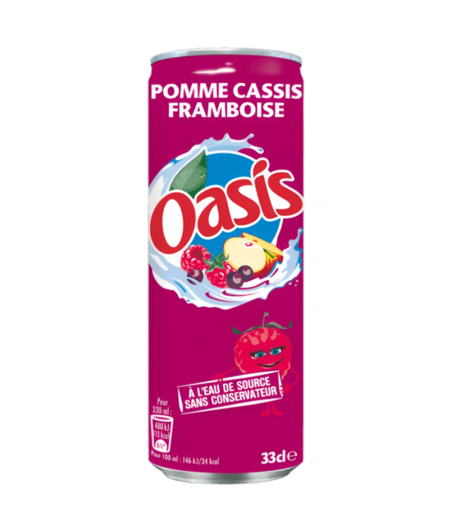 BOISSON POMME CASSIS FRAMBOISE OASIS 33CL