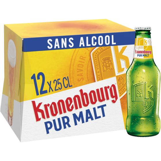 BIERE SANS ALCOOL PUR MALT KRONENBOURG 12X25CL