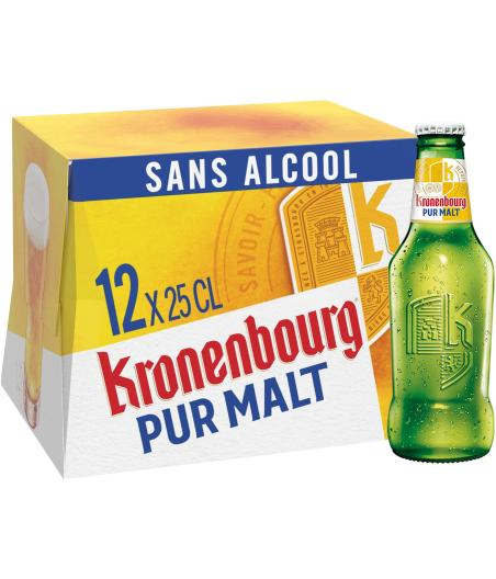 BIERE SANS ALCOOL PUR MALT KRONENBOURG 12X25CL