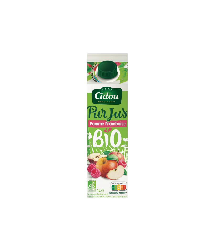 JUS DE FRUITS CIDOU PUR POMME FRAMBOISE 1L