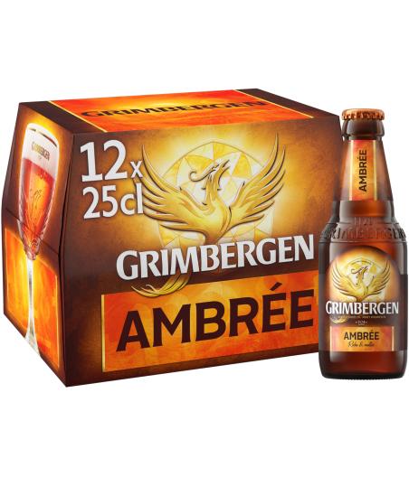 BIERE D'ABBAYE AMBREE GRIMBERGEN 12X25CL