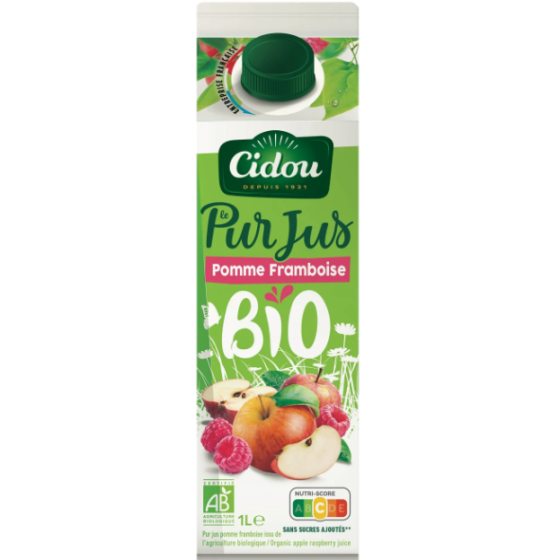 JUS DE FRUITS CIDOU PUR POMME FRAMBOISE 1L