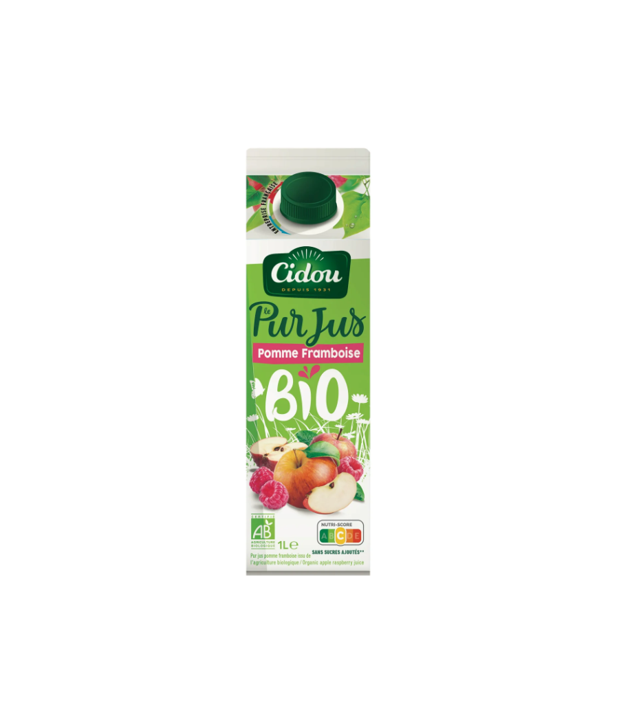 JUS DE FRUITS CIDOU PUR POMME FRAMBOISE 1L