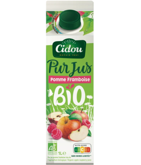JUS DE FRUITS CIDOU PUR POMME FRAMBOISE 1L