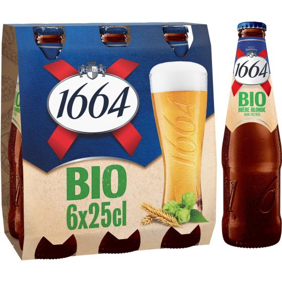 BIERE BLONDE NON FILTRE BIO 1664 6X25CL