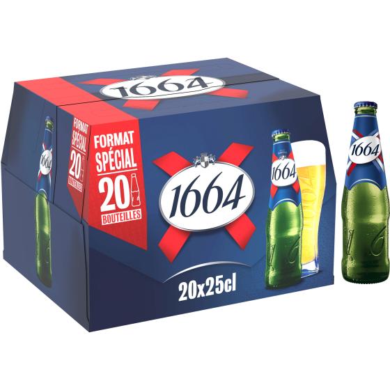 BIERRE BLONDE PREMIUM 1664 20 X 25CL 5.5 DEGRE ALCOOL