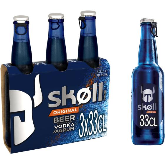 BIERE AROMATISEE VODKA AGRUMES SKOLL 3 X 33CL 6.0 DEGRE ALCOOL