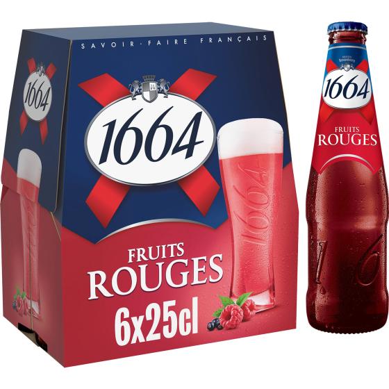 BIER AROMATISEE AUX FRUITS ROUGES 1664 6 X 25CL
