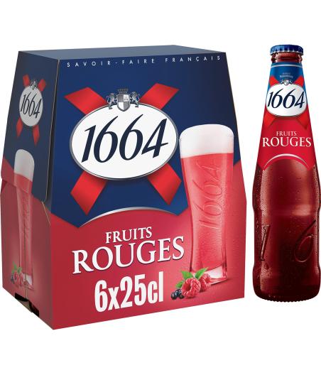 BIER AROMATISEE AUX FRUITS ROUGES 1664 6 X 25CL