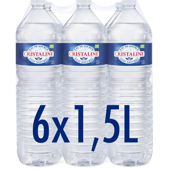 EAU CRISTALINE EAU DE SOURCE 6X1.5L