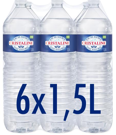 EAU CRISTALINE EAU DE SOURCE 6X1.5L