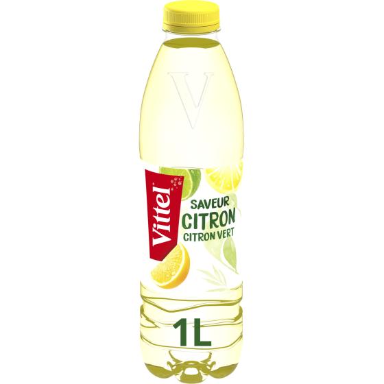 EAU VITTEL 100% NATUREL AROMATISEE CITRON & CITRON VERT 1L