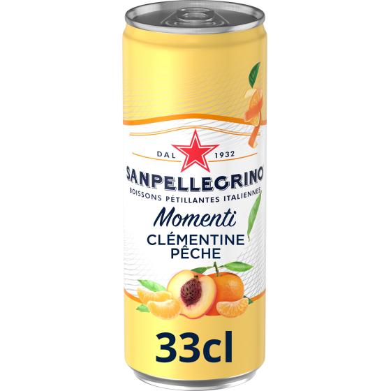 BOISSON SANPELLEGRINO MOMENTI GAZEUSE AROMATISE CLEMENTINE PECHE 33CL